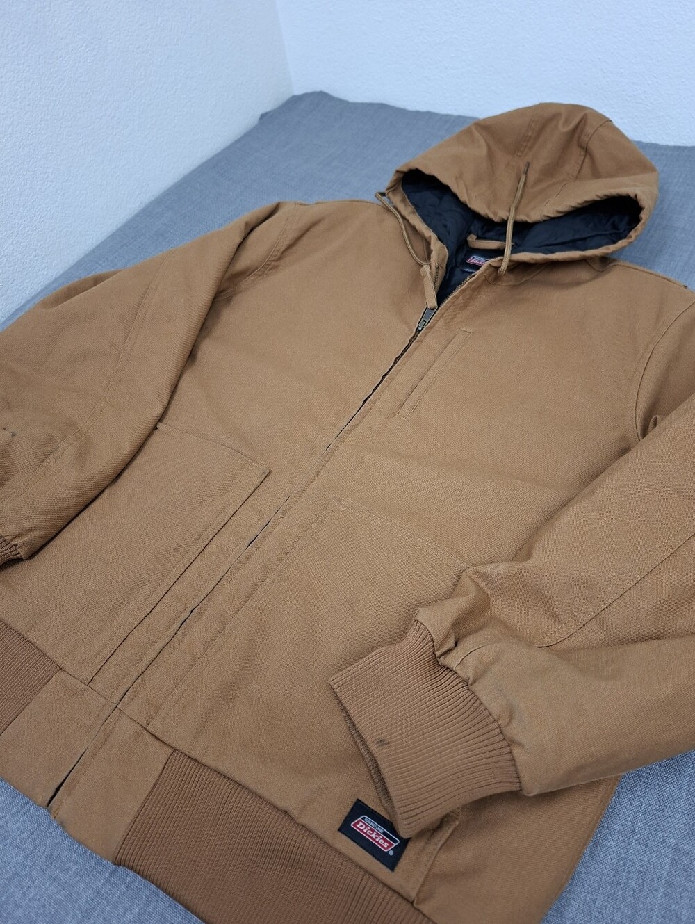 Dickies Insulated Duck Canvas Zip Up Utility Hooded Jacket. XL - Picture 2 of 6